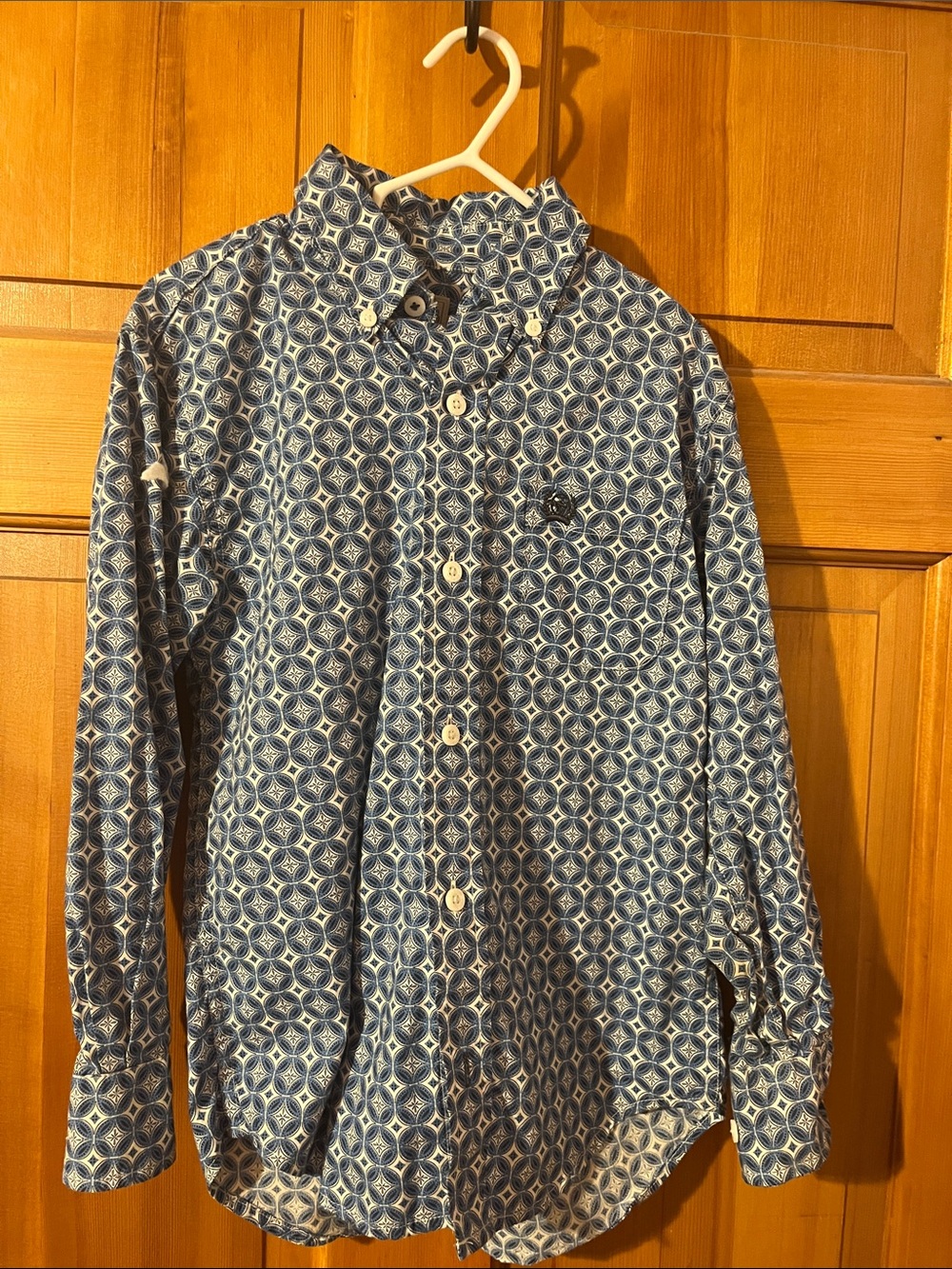 Cinch Boys Blue Geometric Button-Down Shirt
